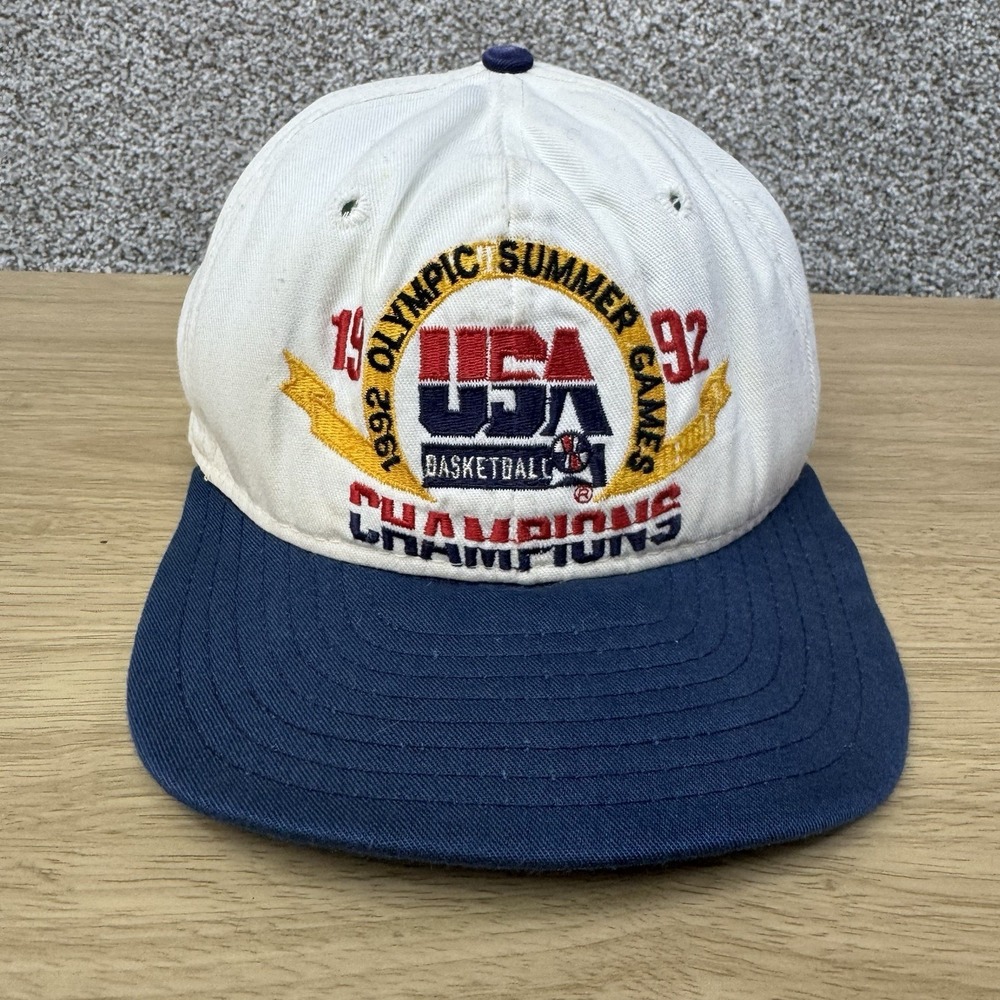Vintage USA Olympics Hat Cap Snapback 1992 Basketball Champions Gold Medal